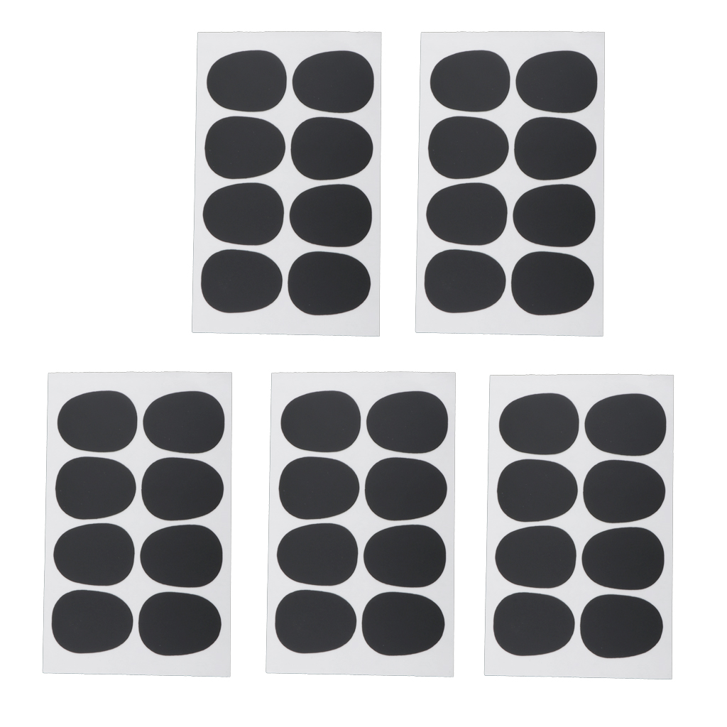 40Pcs Alto/Tenor Saxophone Rubber Tooth Pad Cushion Black Mouthpiece Patches Pad