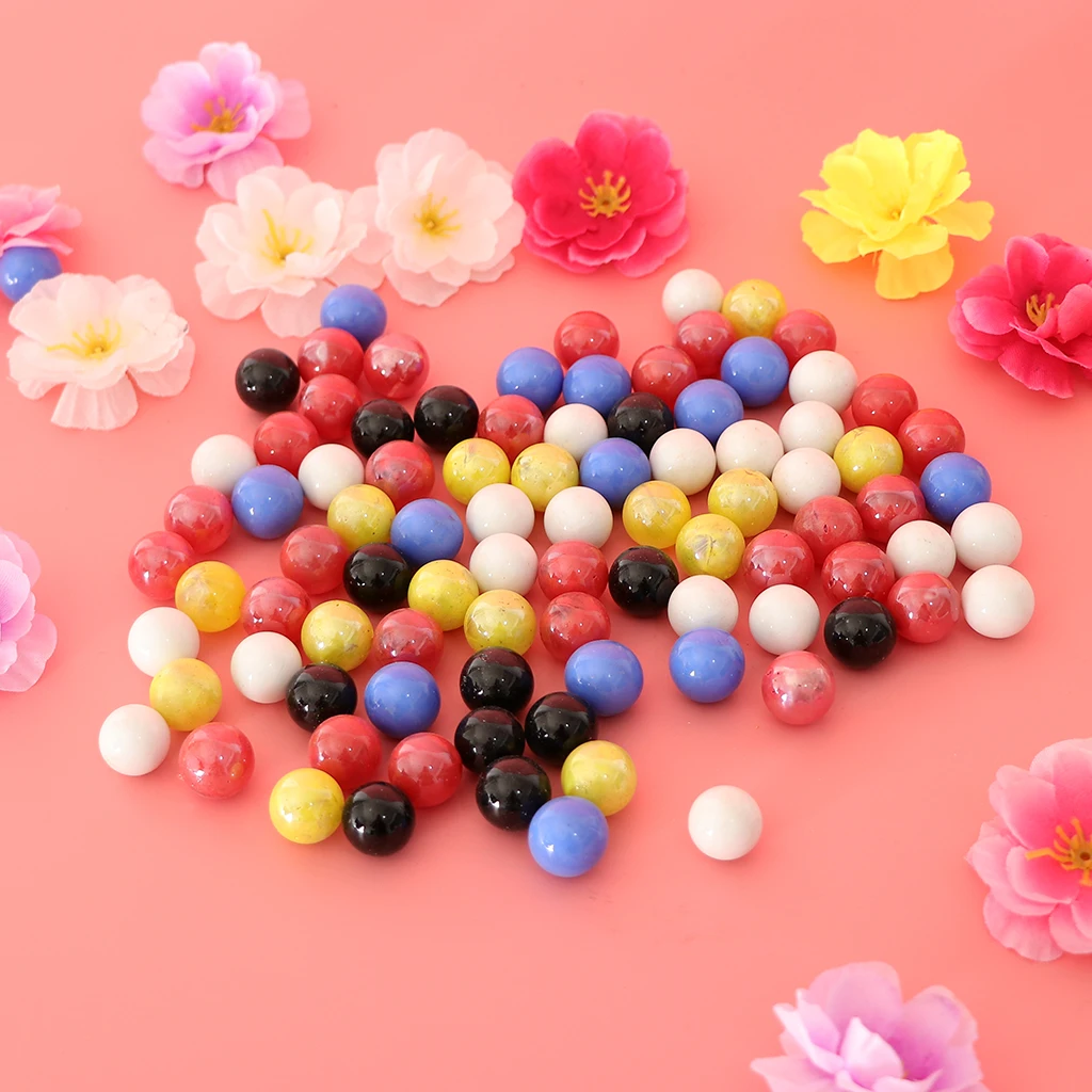 90pcs Colorful Marbles Ball Glass Bead for Chinese Checkers Children Toys