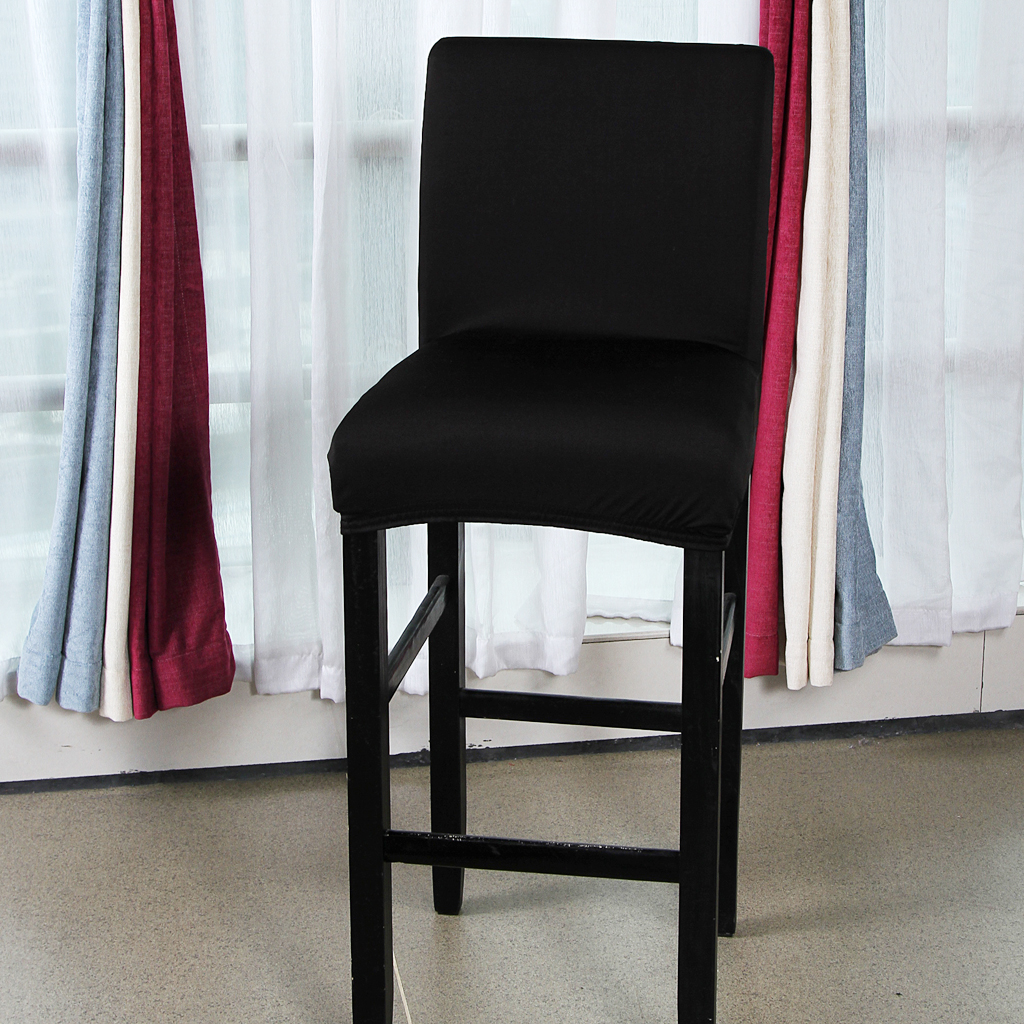 Stretch Short Chair Seat Cover Bar Height Stool Slipcovers for Wedding Party