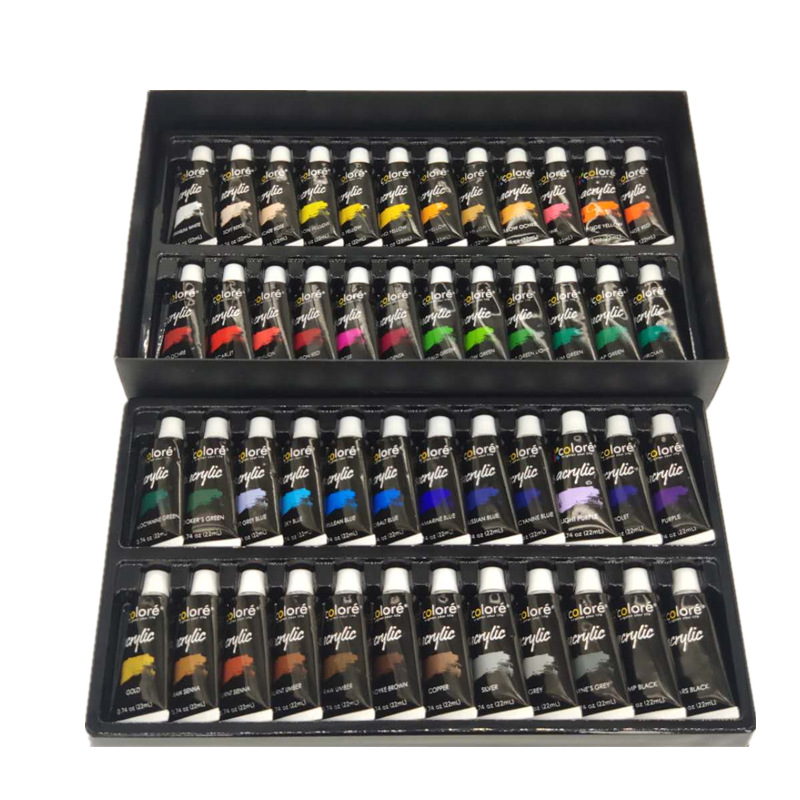 Acrylic Paint Set,48 x22ml Tubes Artist Quality NonToxic Rich Pigments Colors Great for Kids Adults Professional Painting Crafts