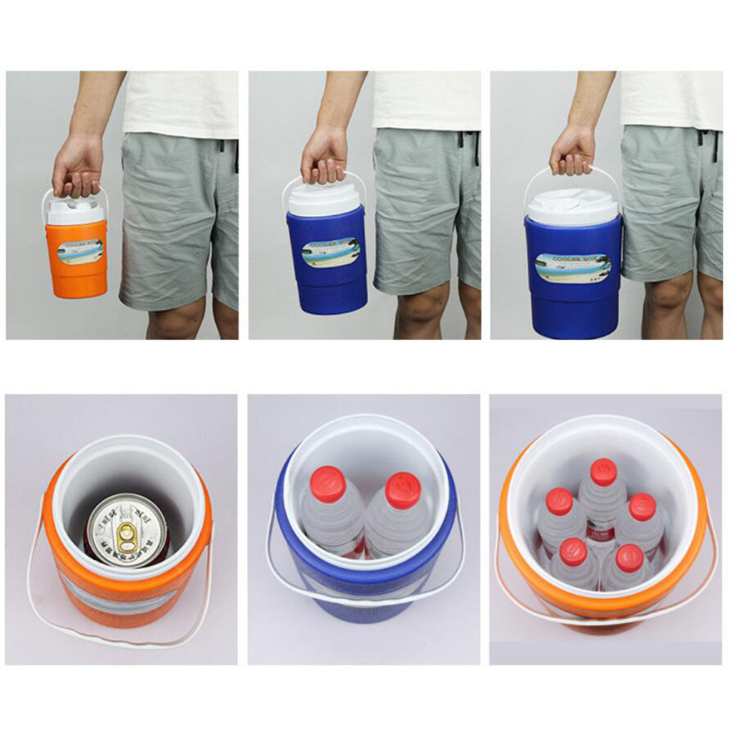 3 Pcs Heavy-Duty Cooler, Ice Bucket Insulated Box for Camping Picnic Lunch Food Beverage Ice Cooler Storage 1L+3L+8L