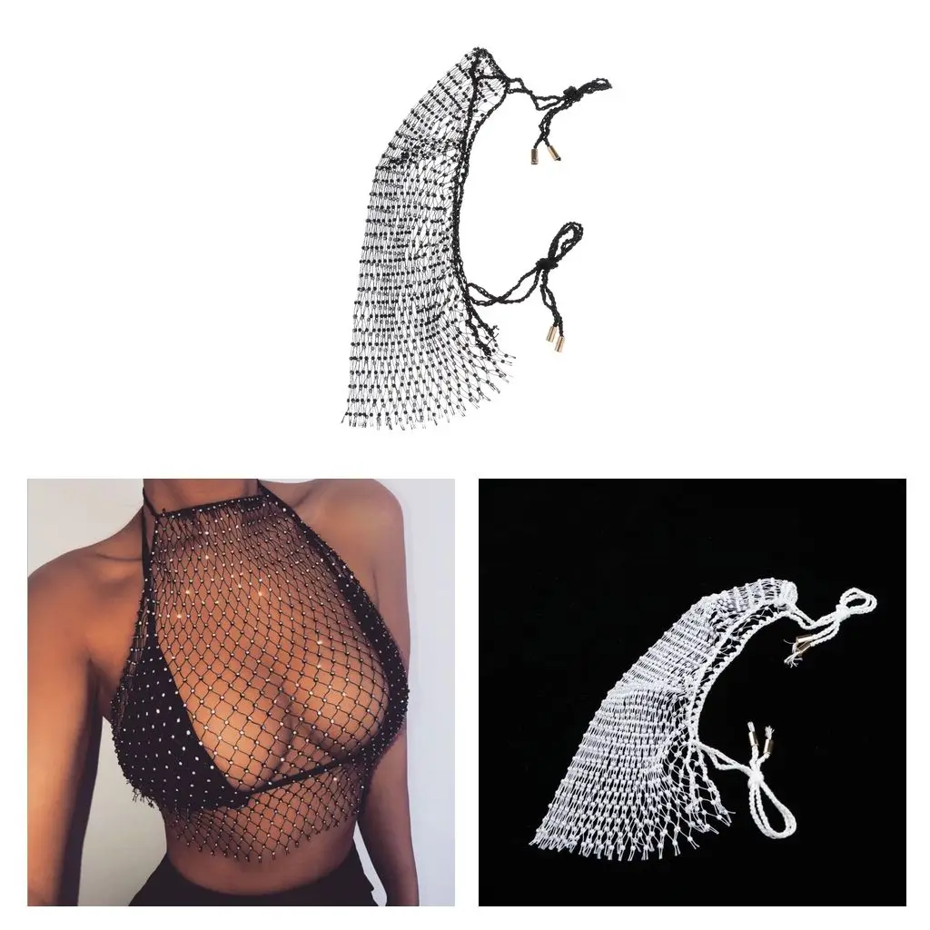 Crystal Fishnet Bikini Cover Up Swimwear Summer Beach Swimsuit