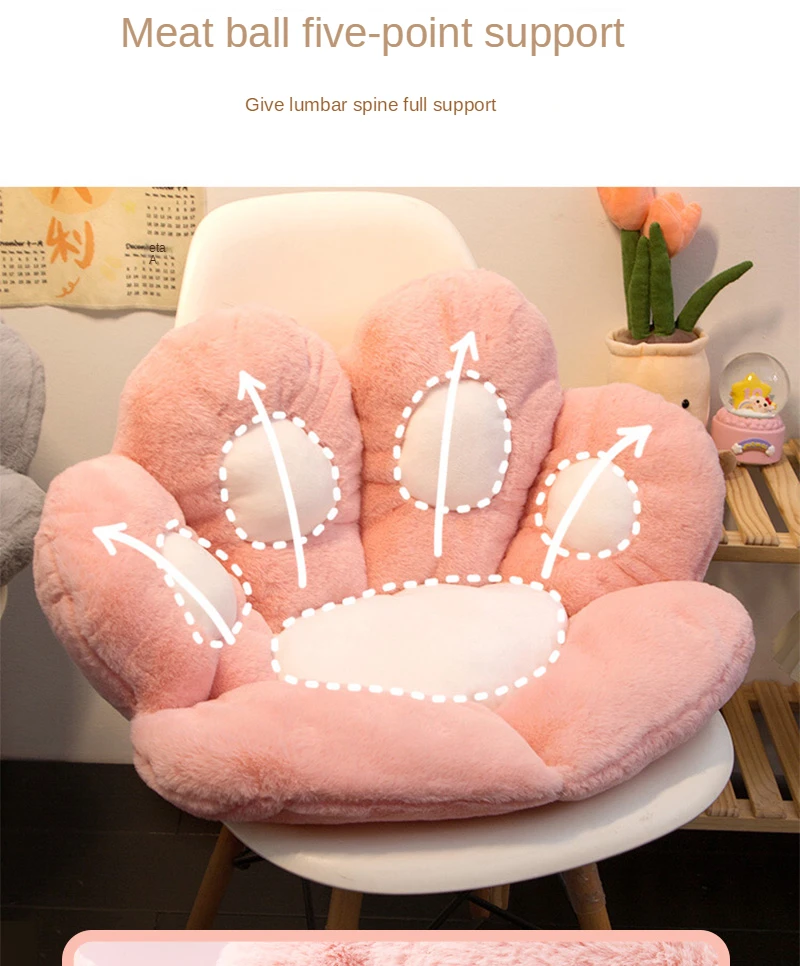 bench cushions Armchair Seat Cat Paw Cushion for Office Dinning Chair Desk Seat Backrest Pillow Office Seats Massage Cushion Cartoons Kedicat lounge chair cushions