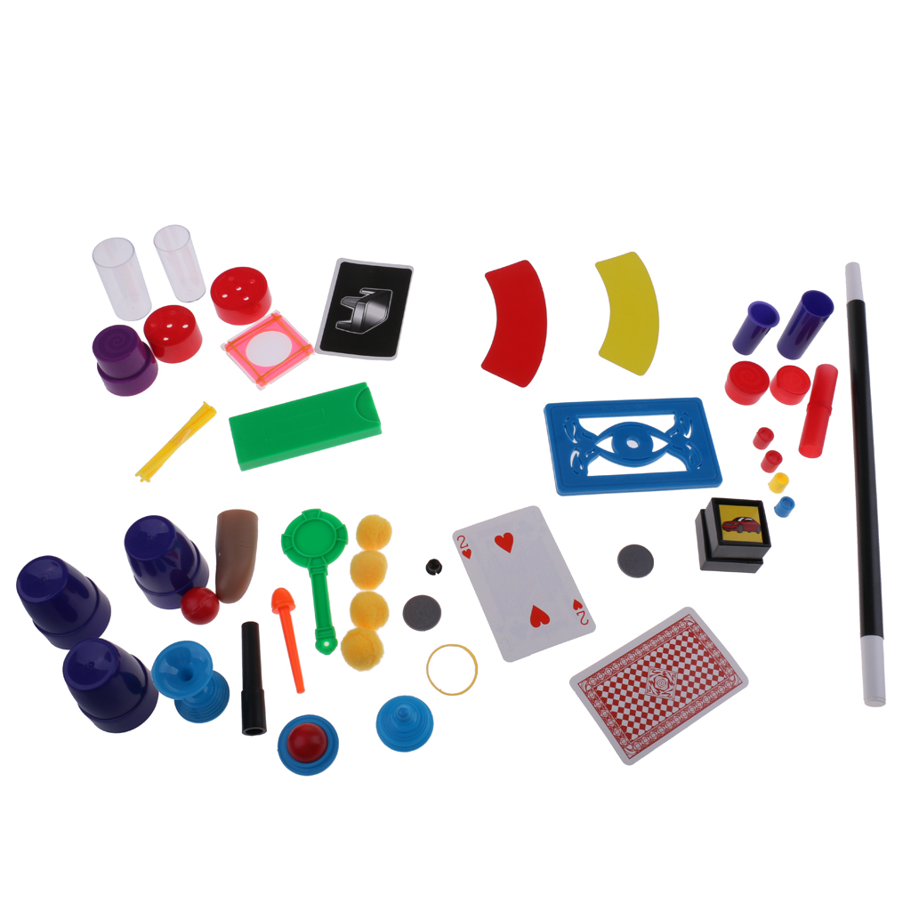 Amazing Magic Tricks Set Over 75 Classic Tricks Props Kit Mysterious Levitating Wand Kids Card Coin Trick Toys