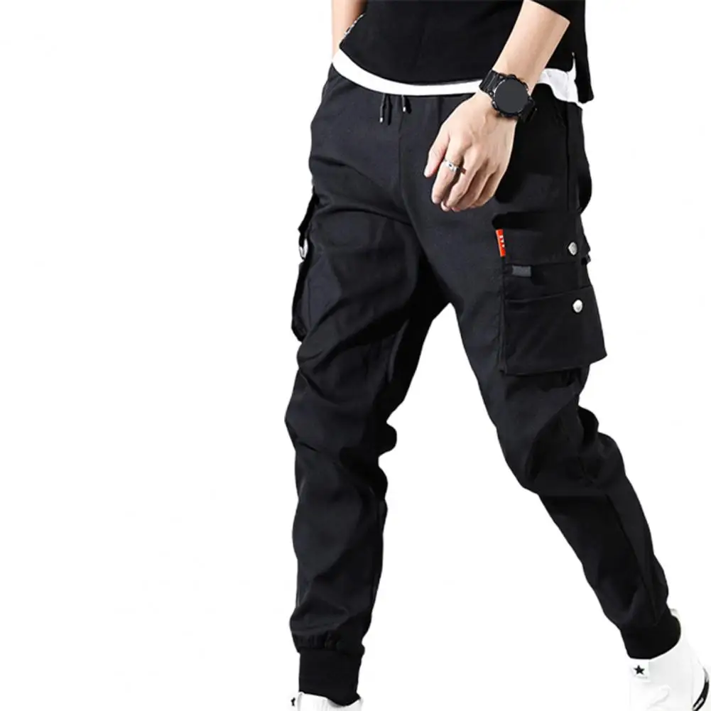 men's casual pants not jeans Safari Style Plus Size Pants Solid Color Thin Male Men Beam Feet Cargo Pants for Daily Life Work Trousers Pants casual work pants