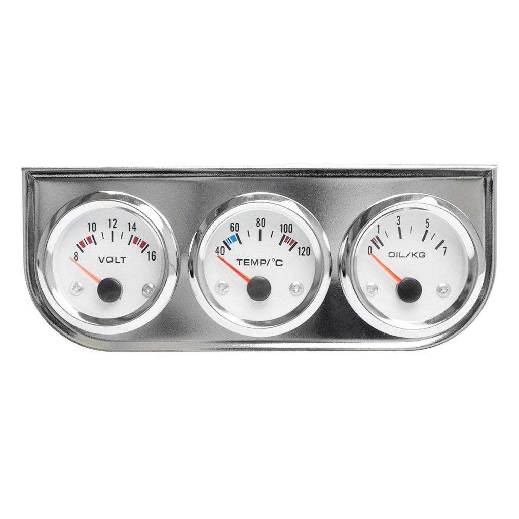 Universal 52mm Triple Gauge Single Din Radio Face Pod Gauge Panel  Mount