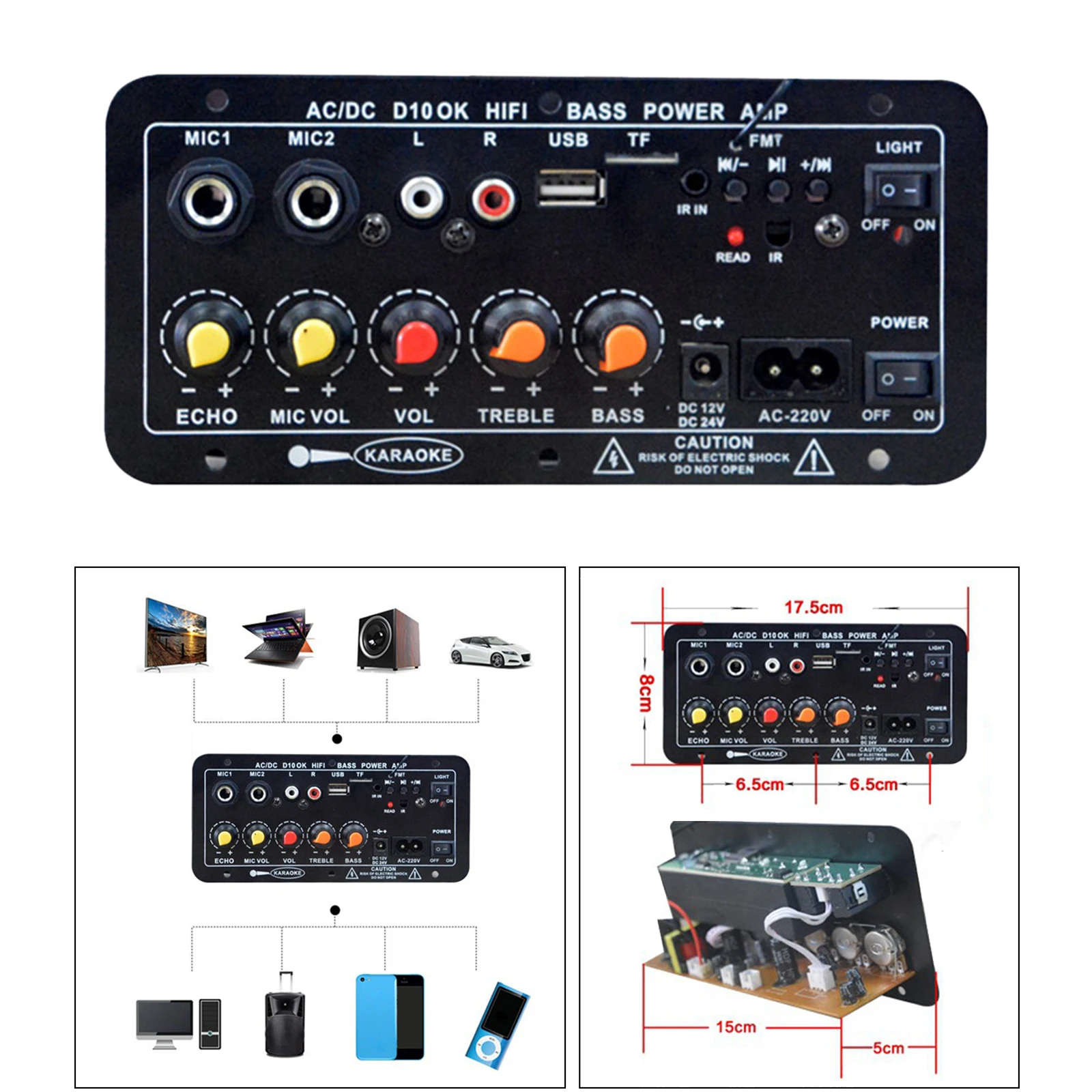 Details about   DC 12V 24V Bluetooth Audio Receiver 15W-30W *2 Stereo Amplifier Board L2KO