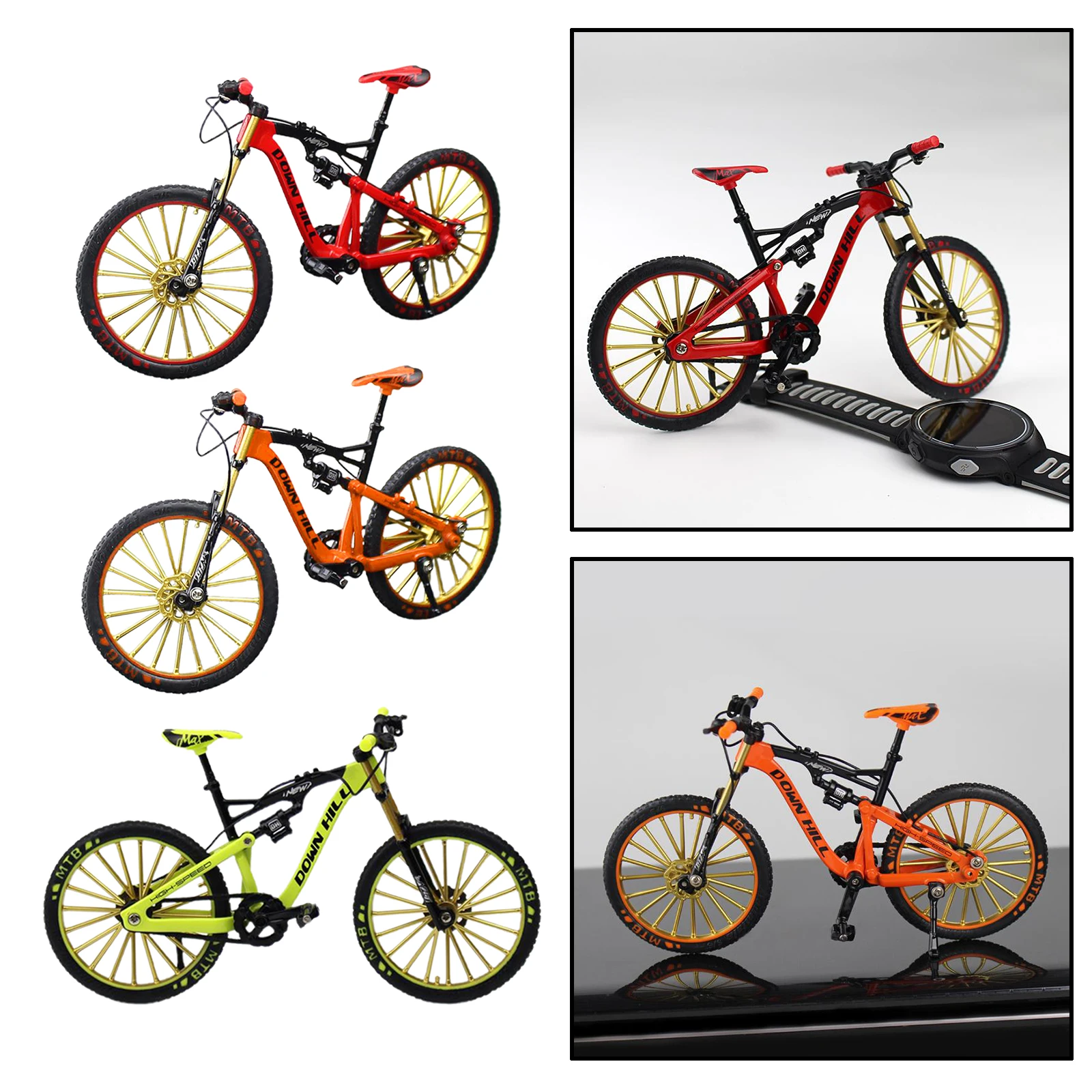 Finger Alloy Bicycle Model Mini Mountain Bike Toy Mountain Bike Model 1:10 Model Cycling Diecast Toy Desk Craft Collection