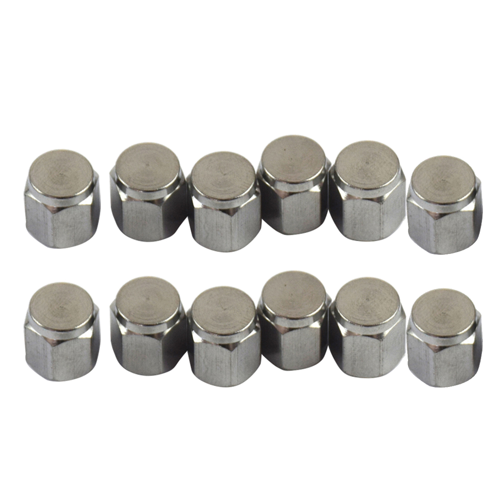 12Pcs Copper Schrader Valve  Motorcycle Cars Dust Cover Tire Caps Accessories
