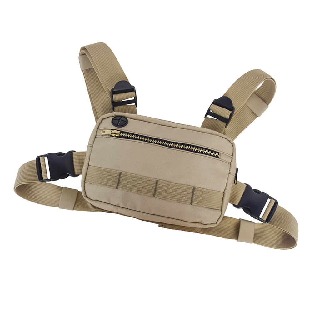 Running Chest Bag Streetwear Shoulder Front Pack Hiking Camping Phone Holder