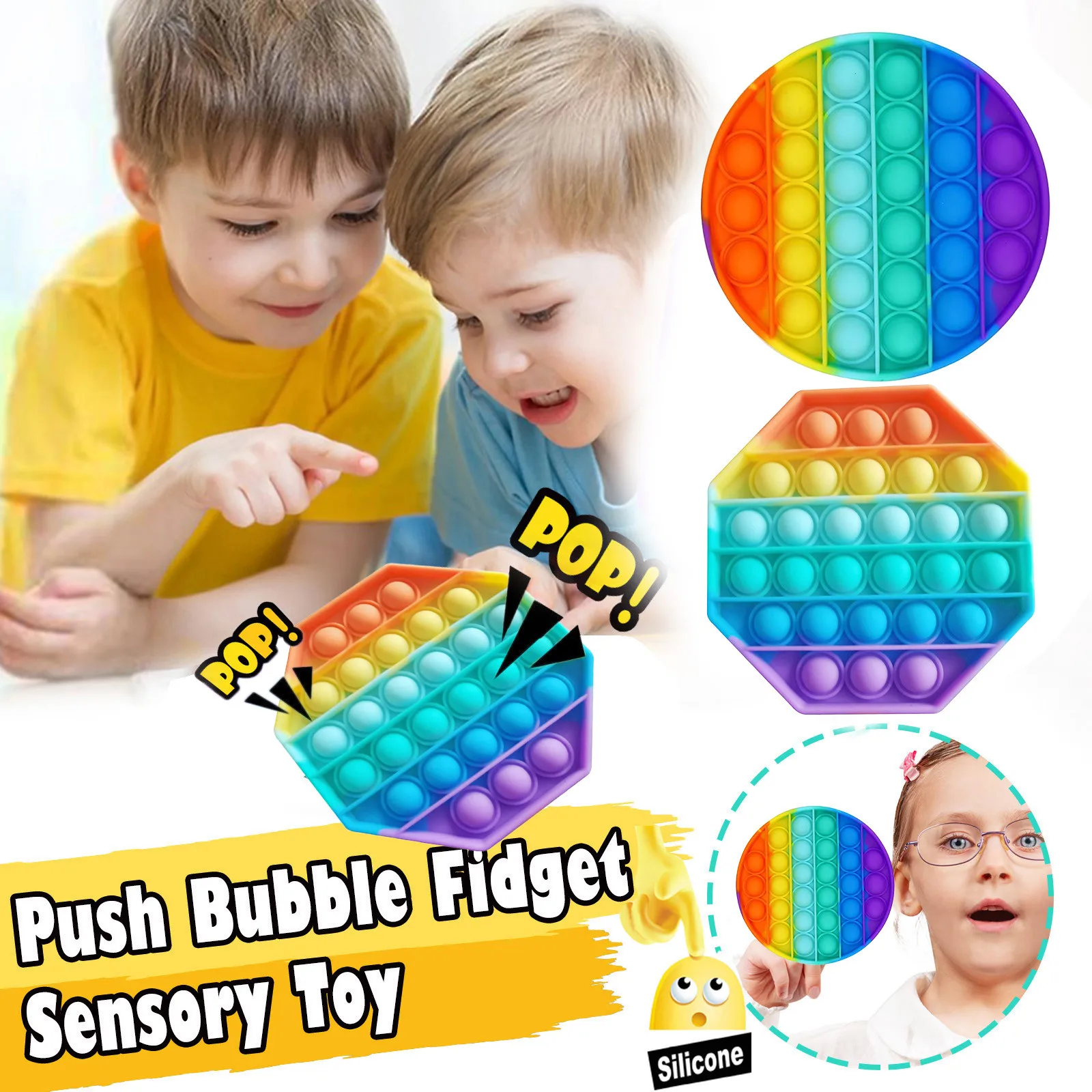 Acheter Boule Pop 3D Fidget jouet Portable, jouet sensoriel, bulle en  Silicone, anti-Stress, pour enfants et adultes