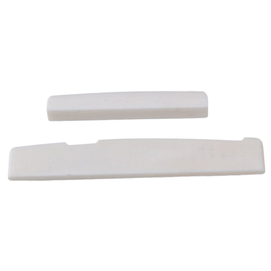 Set Of 1 Bone Slotted Saddle Nut For Instrument Accs 12 Strings Folk Guitar