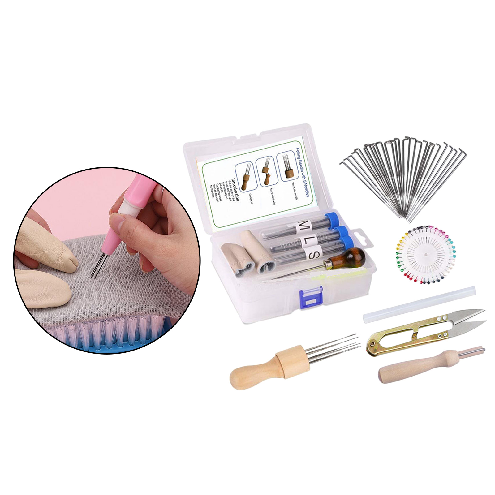 109 Pieces Needle Felting Tool Kit,3 Sizes Felting Needles with Awl,Storage Box for Needle Felt Needle Felting Tools