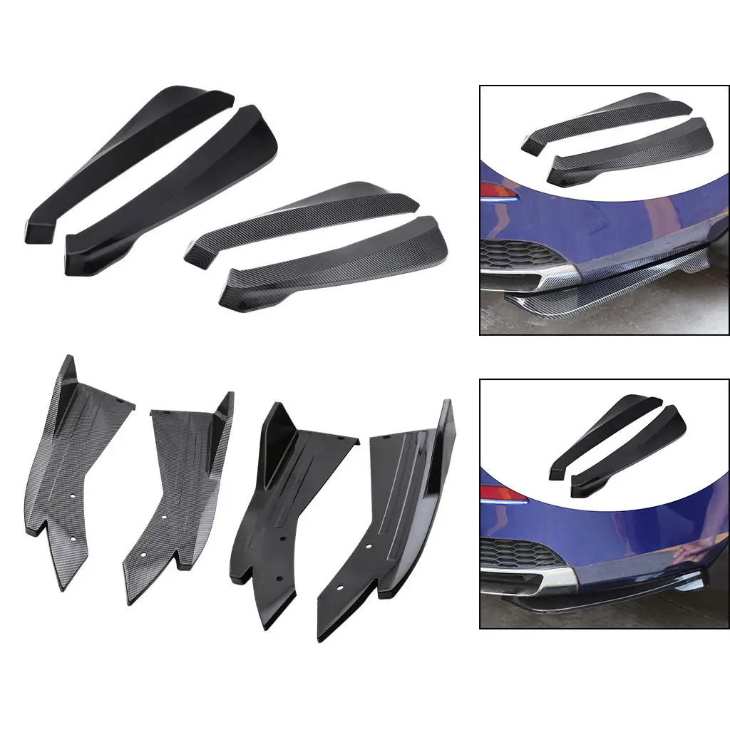 Set of 2 Rear Bumper Lip Diffuser Splitter Lip Wrap Angle Splitters Scratch Protector Protective Pallet Anti-Scratch Universal