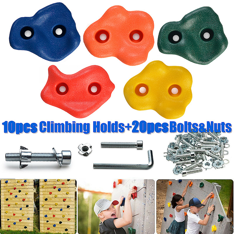 10 stücke Klettern Wand Strukturierte Rock Wand Steine Klettern Griffe Boulder Rock Cam Nuss Bouldern Hält Für Kinder Kind，klettergriffe boulder – Detail 1