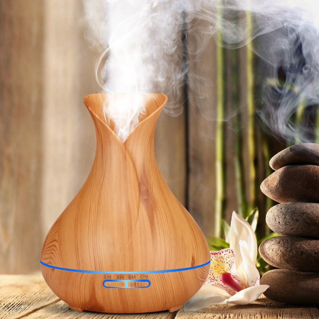 Wood Grain 500ml Essential Oil Aroma Diffuser Air Mist Humidifier Purifier