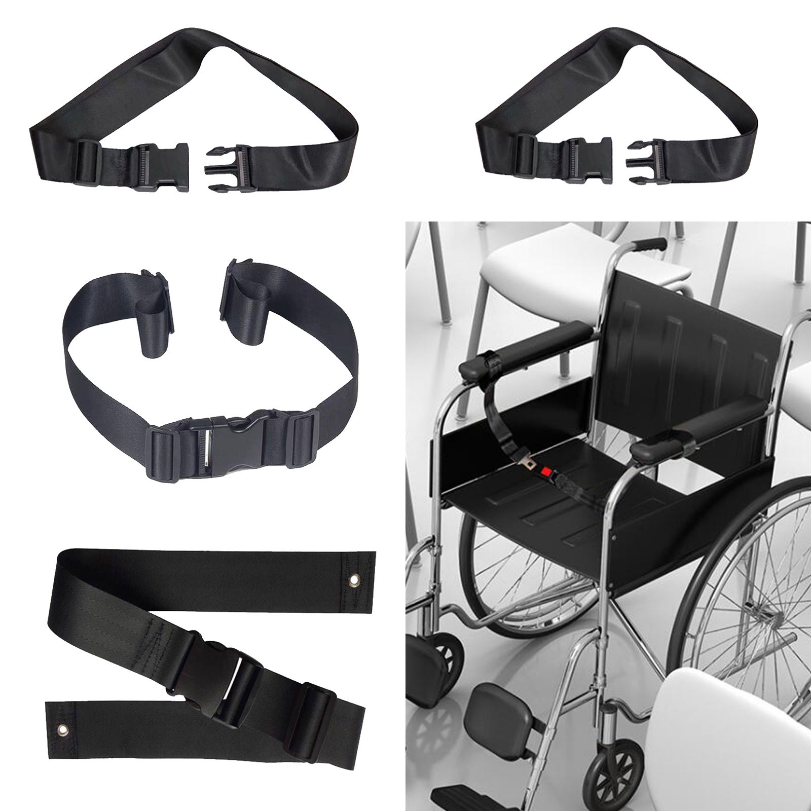 Wheelchair Seat Belt Medical Wheelchair Safety Sturdy Harness Straps With Easy Release Buckle For Patient Elderly