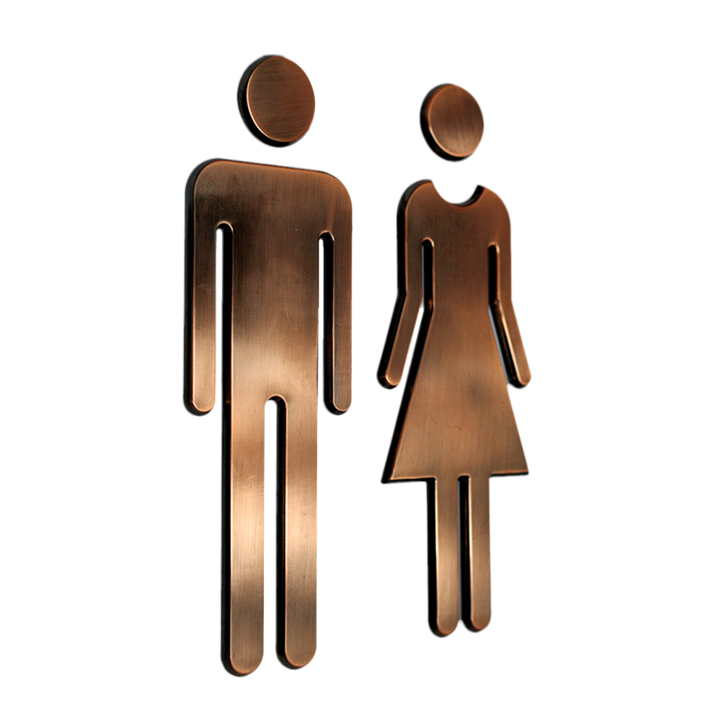 Toilet Door Sign Men & Women WC Decals Stickers Restroom Washroom Signage Plaque Mirror Surface