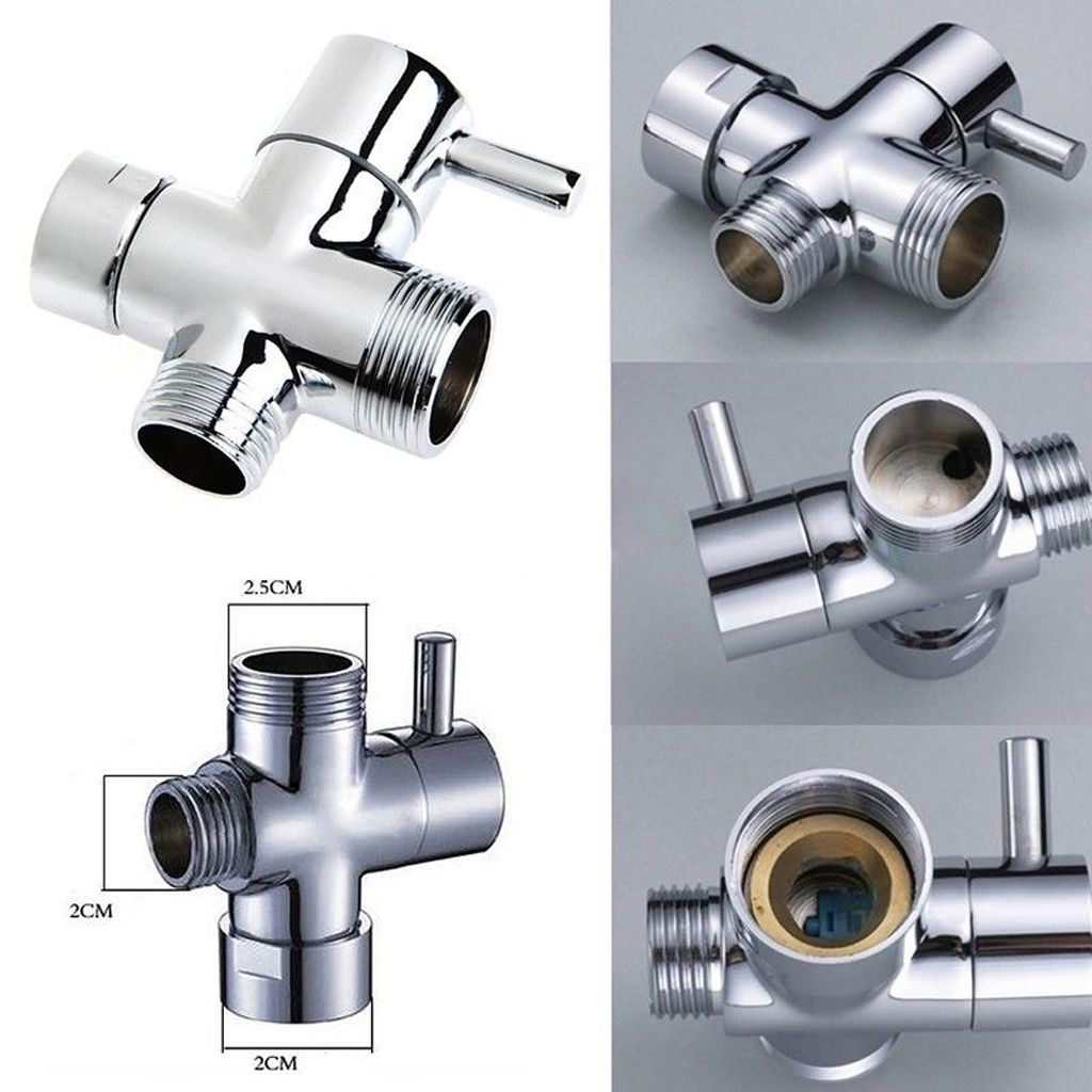 2.5cm 2cm Outlets T-adapter Valve 3 Ways Splitter For Diverter Bath Toilet Bidet Sprayer Shower Head
