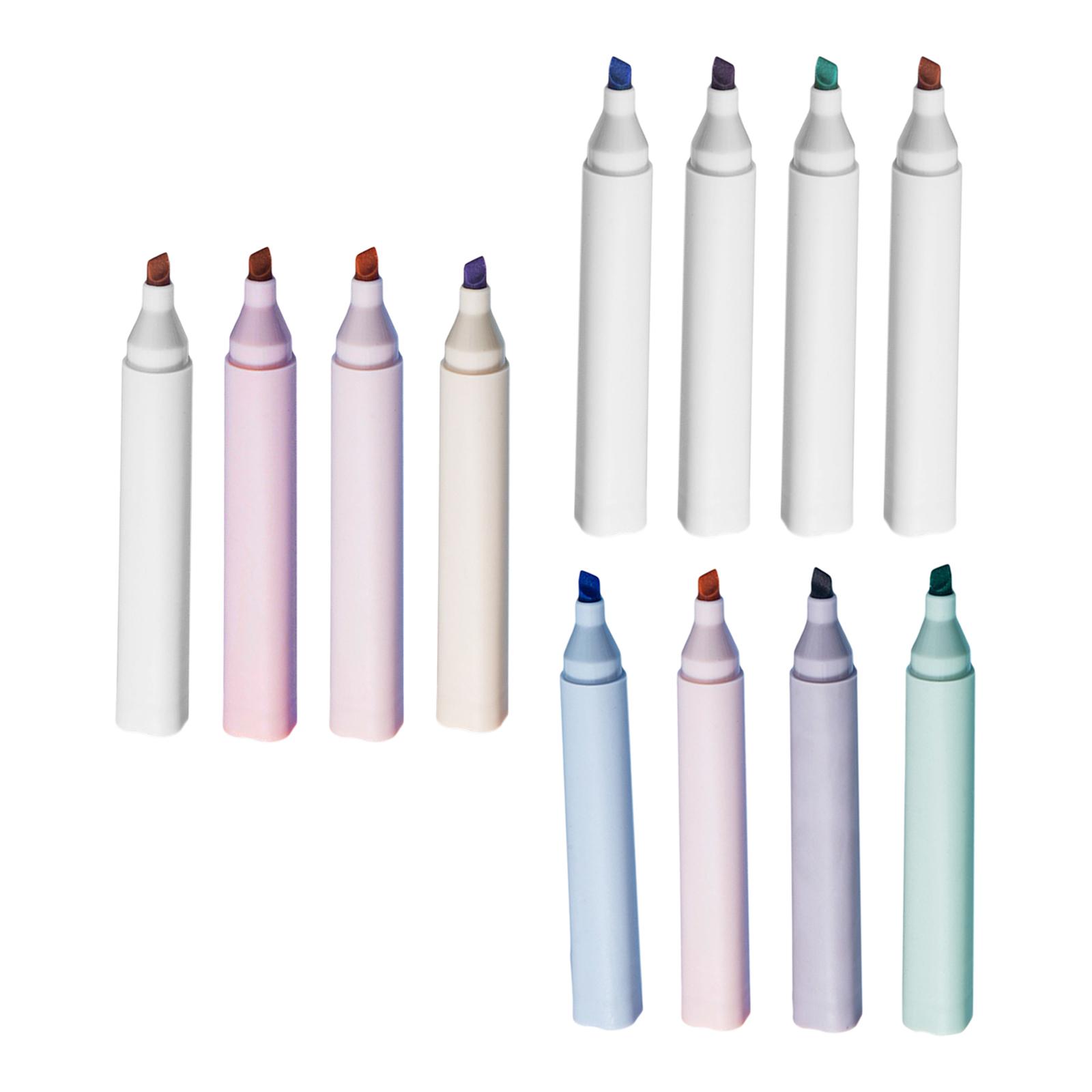 4x Highlighters, Large Ink Reservoir Study Supplies 4 Colors Marker for Mark Key Points Taking Notes Office School Art Painting