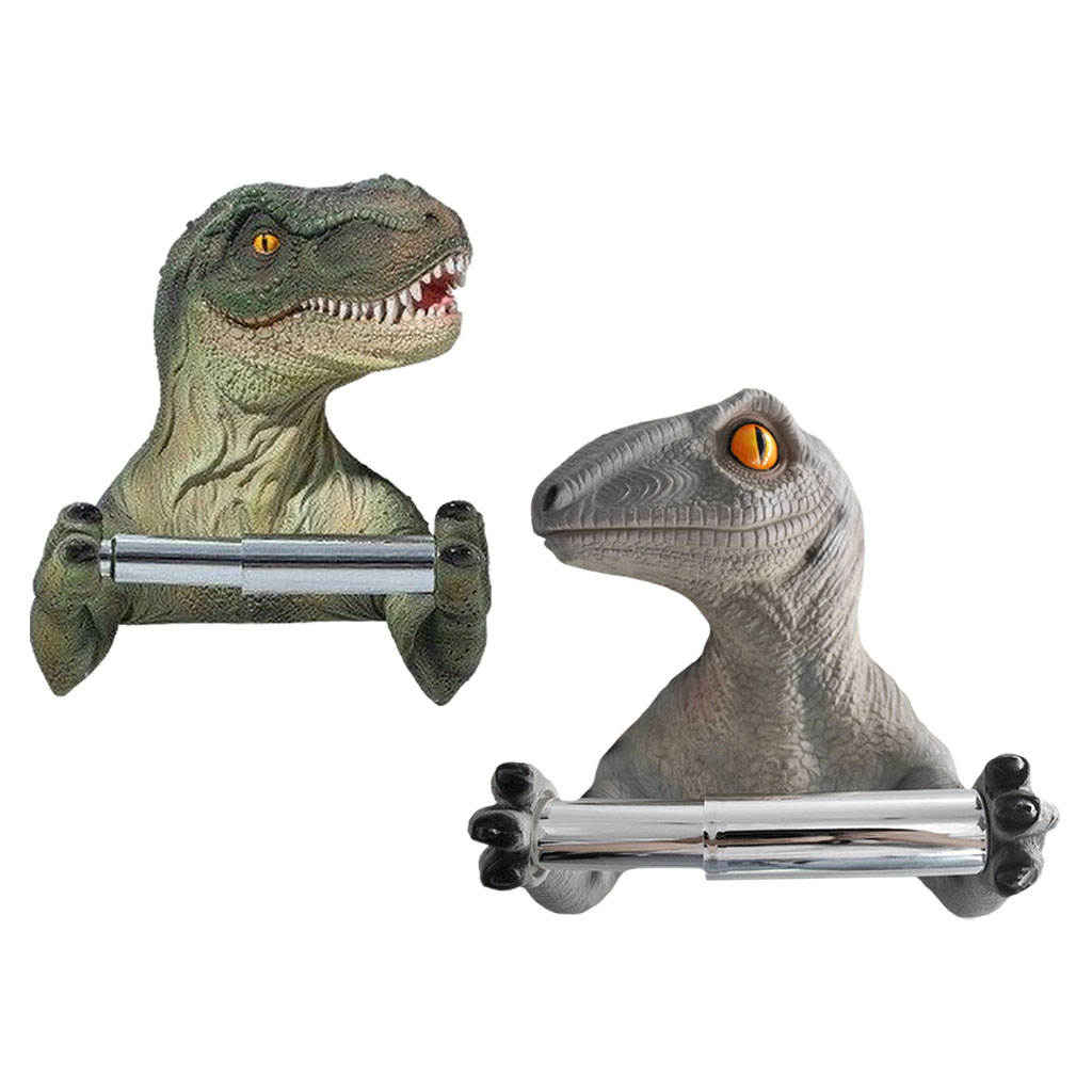 Dinosaur Toilet Paper Holder Wall Hanging Roll Paper Storage Rack for Home Decor