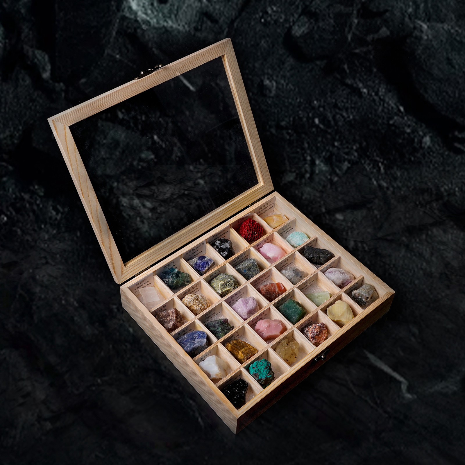 30pcs Rocks and Minerals Collection Kit for Stone Lovers with Storage Boxes