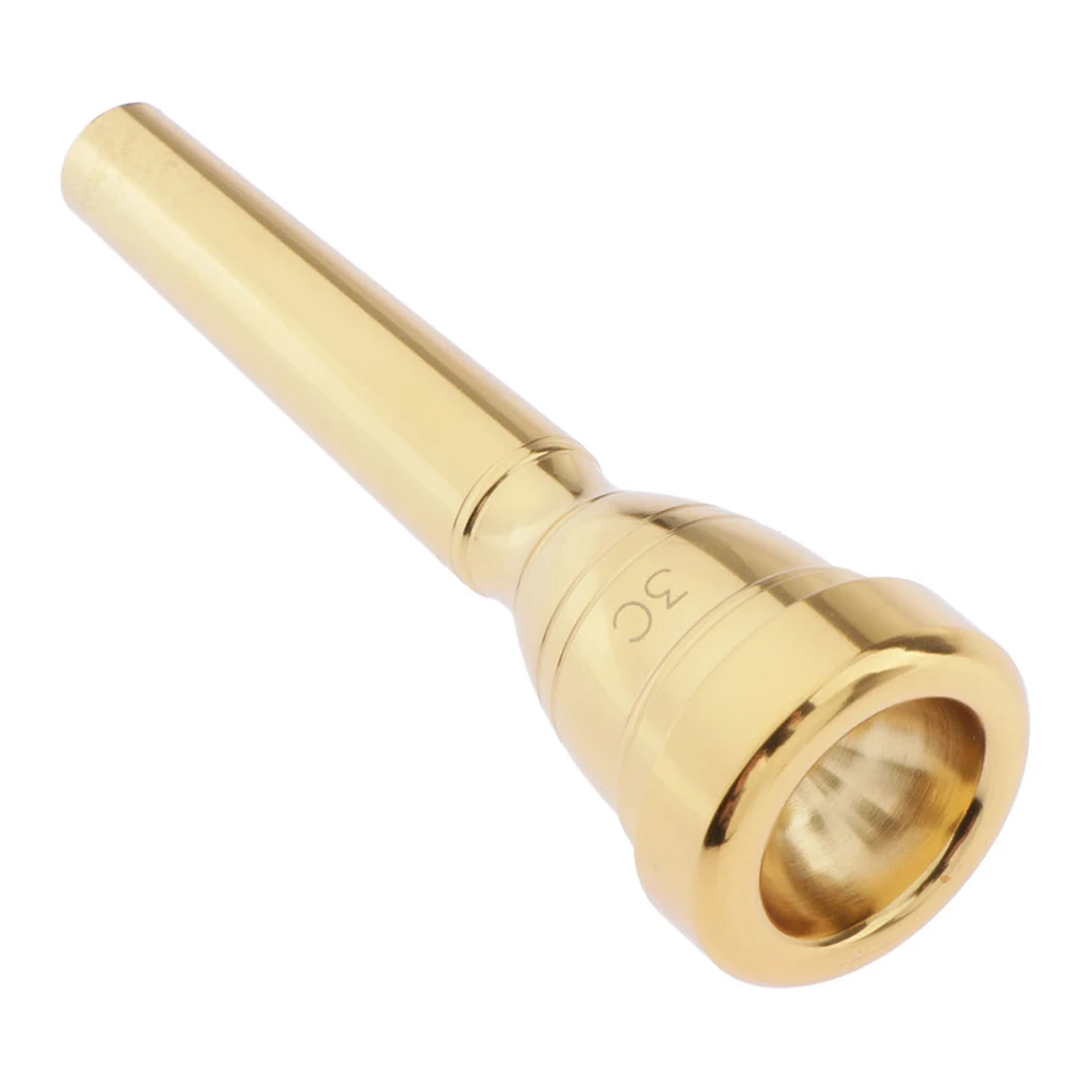 3C Size Brass Trumpet Mouthpiece Golden Booster Plated Trumpet Mouthpiece