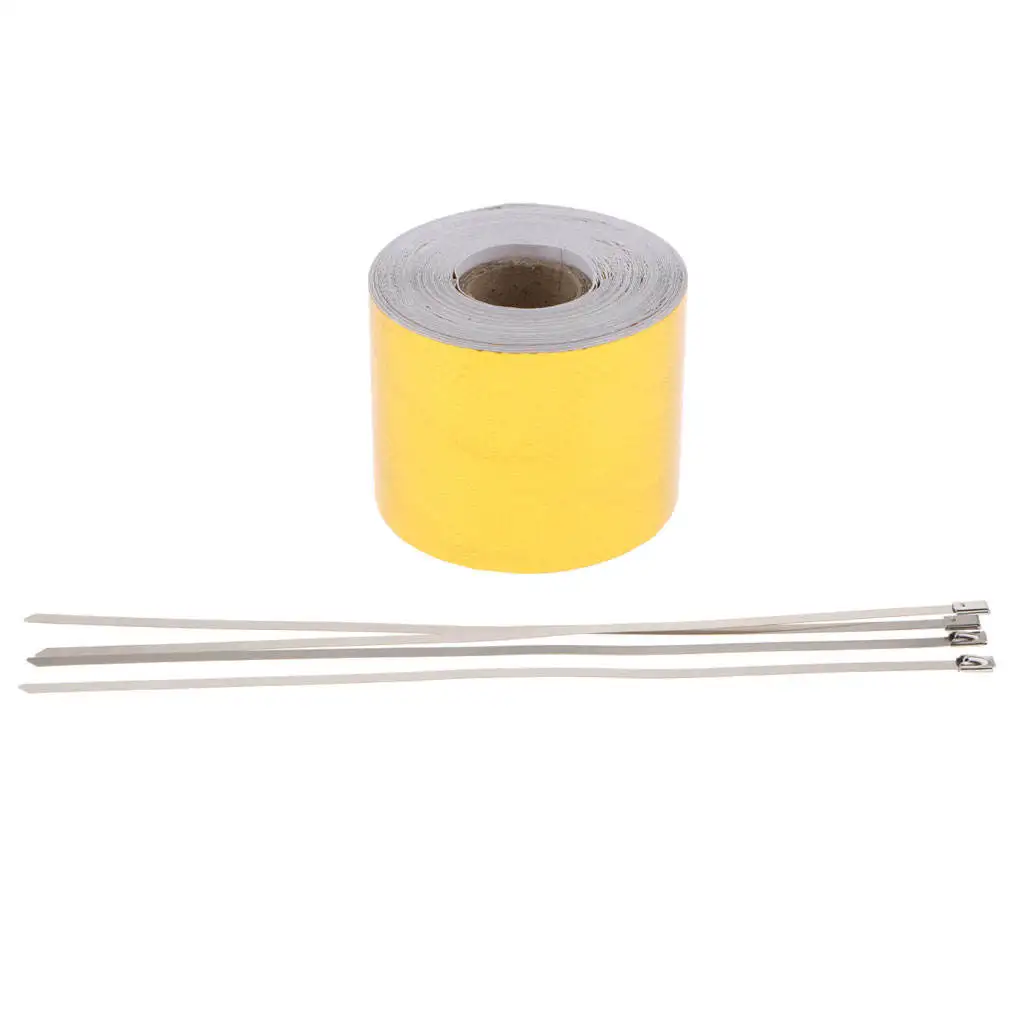 10m High-Temperature Heat Reflective Tape Adhesive Backed Engine Protection Wrap - Golden