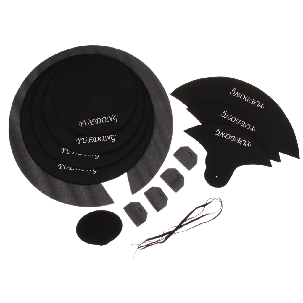 Cymbal Mute Pad Drum Head Pad Drum Kit Set Accessory for Drummer Black