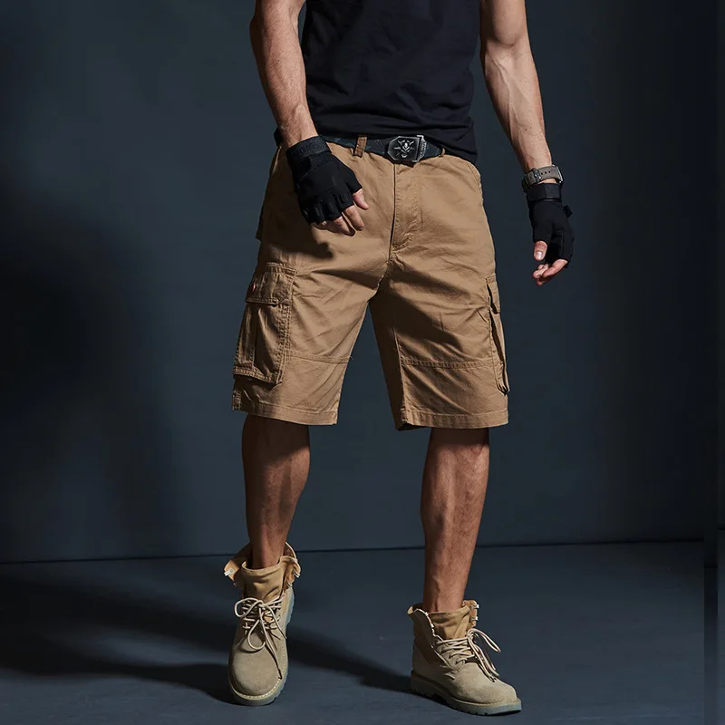 Workwear seven-point shorts masculinos verão casual calças