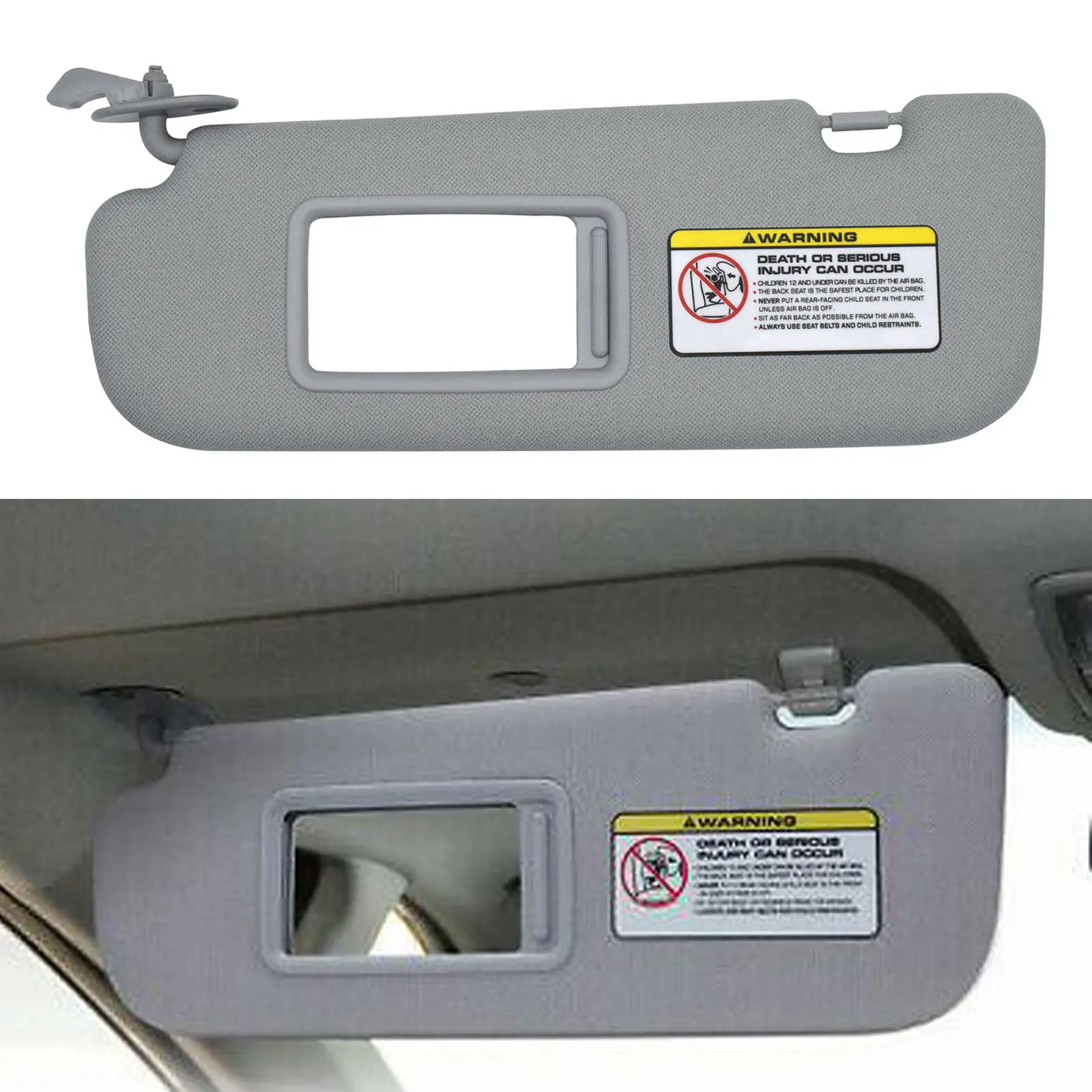 Car Sun Visor 852103X000TX for Hyundai Elantra 2011 2012 2013 2014 2015 Grey with Mirror Left Driver Side 2012 2013 2014 11-15