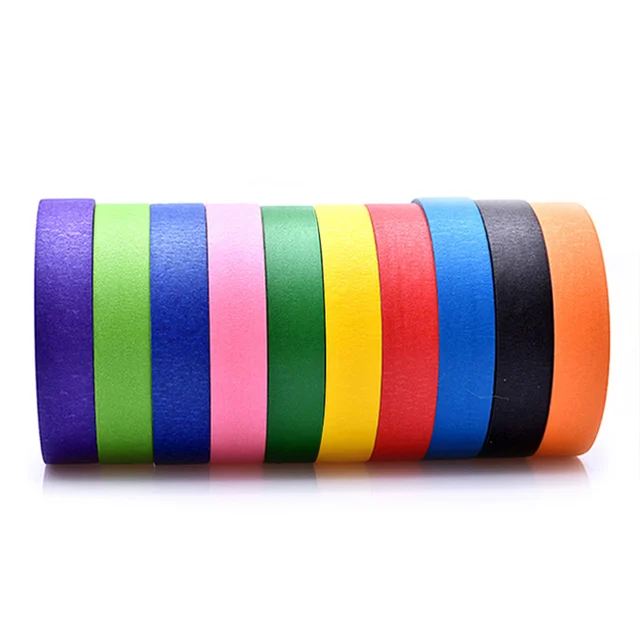 10 Pcs 10 Colors Mini 20m Colorful Masking Tape Rainbow Colors for