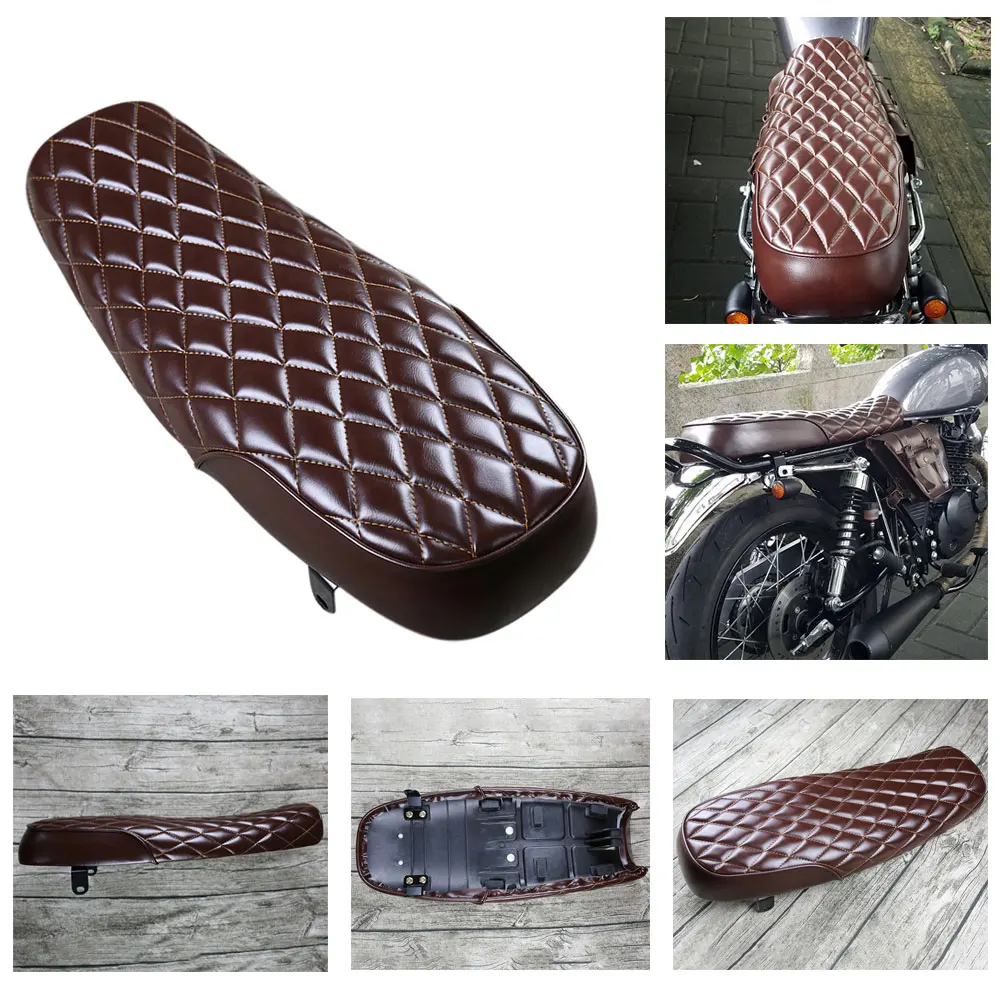 Motorcycle Retro Seat, Vintage Flat Saddle Brat Seat- Motorbike Seat Accessories