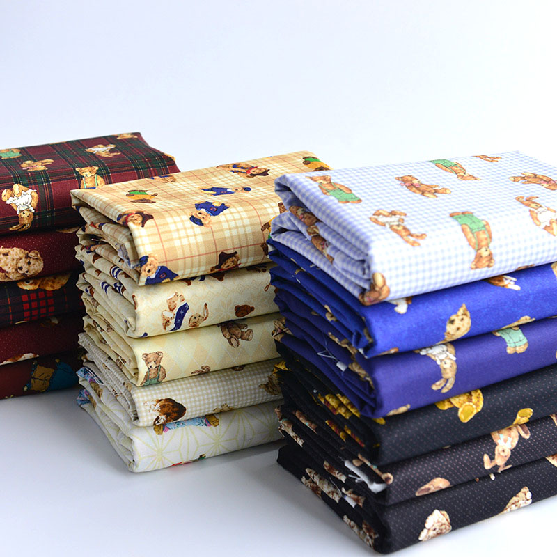 50*140cm 100% Cartoon Baumwolle Hund Kaninchen Bär Muster Gedruckt Stoff für kinder Kleidung DIY Handgemachte Baumwolle hosen – Detail 1