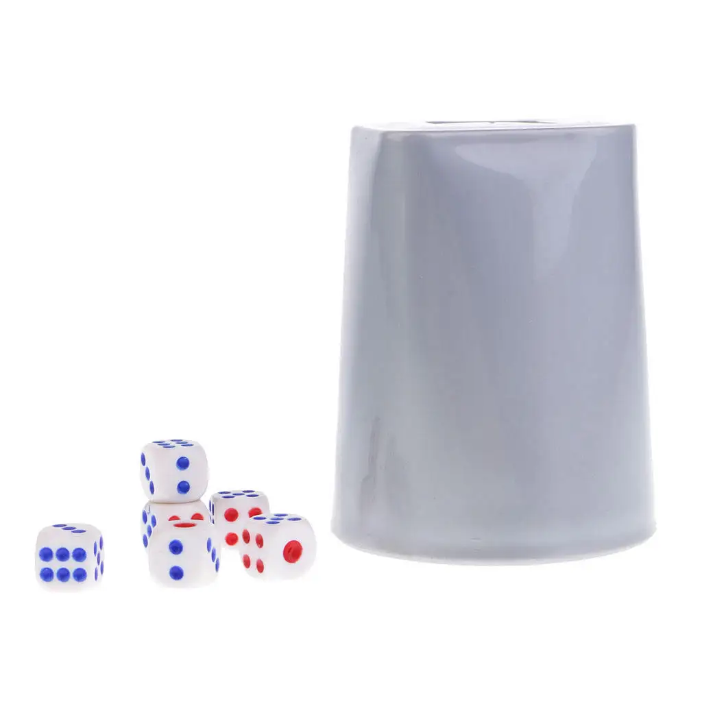 Rhombus Dice Cup with 6Pcs Dices for KTV Bar Pub Casino Game