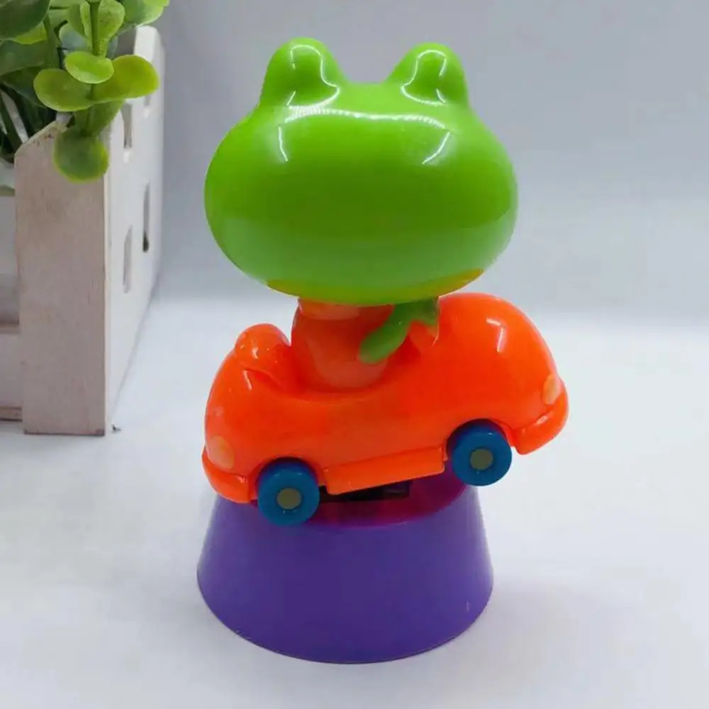1pc Cute Swinging Cartoon Frog Solar Power Car Interior Dashboard Ornament Gift 