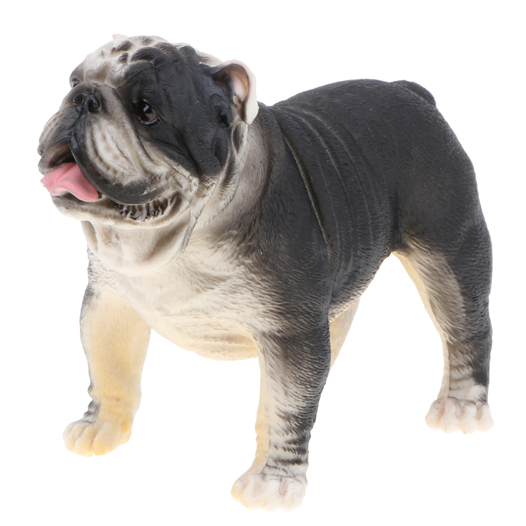 3.7'' Black British Bulldog Action Figure Figurine for Kids And Toddlers,
