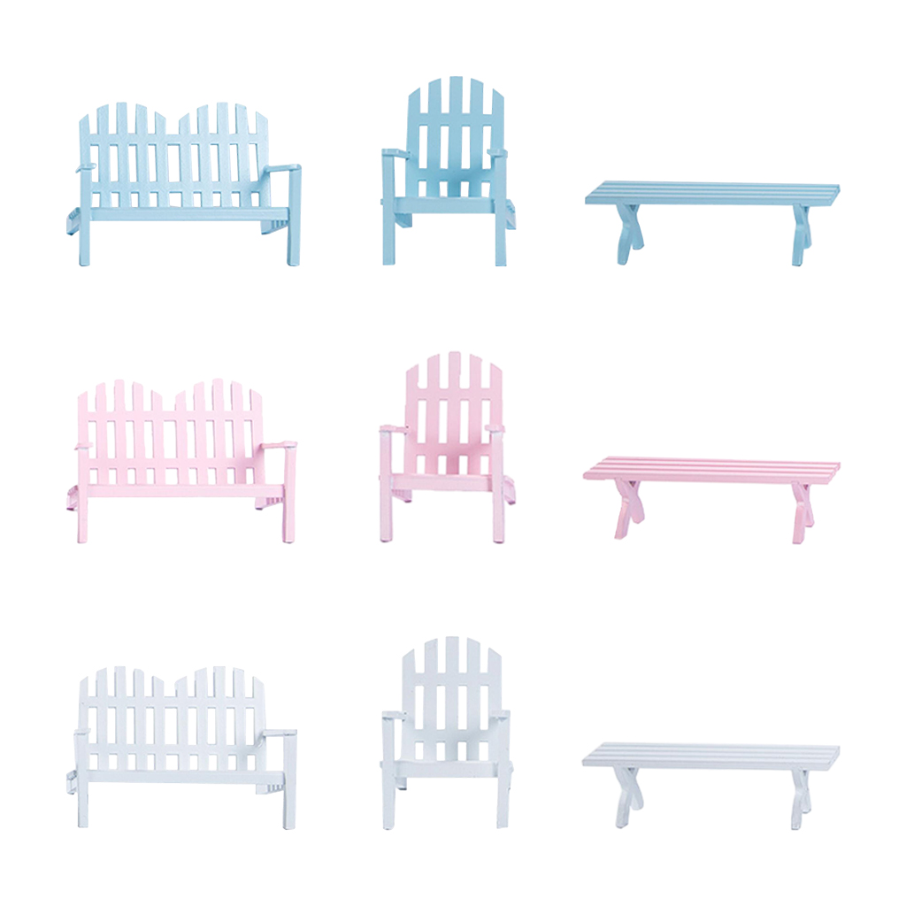 Simulation Mini 1/12 Scale Doll House Furniture BJD Scene Bench Lounge Chair Model Outdoor Street DIY Decoration Birthday Gifts