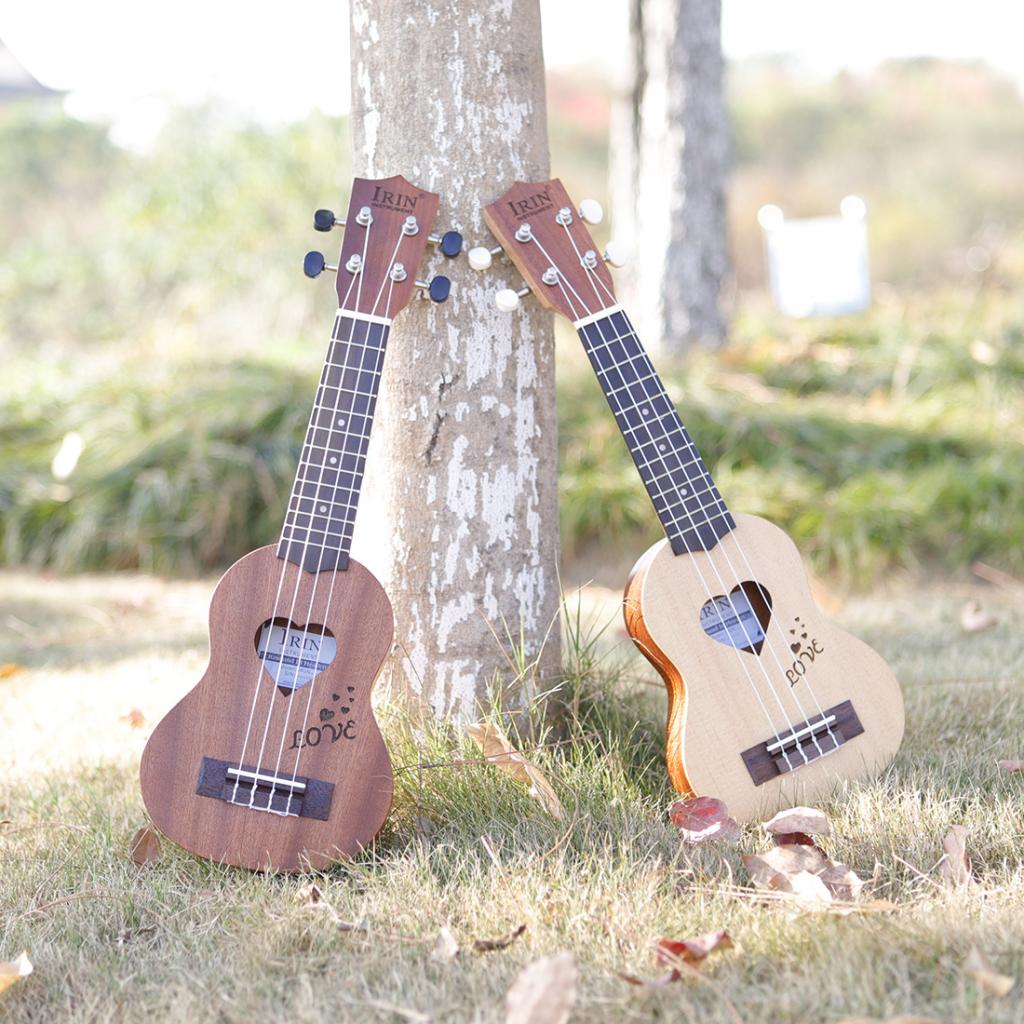 17in Ukulele Love Shape Hole Hawaiian Guitar Beginner Student Adult Gifts