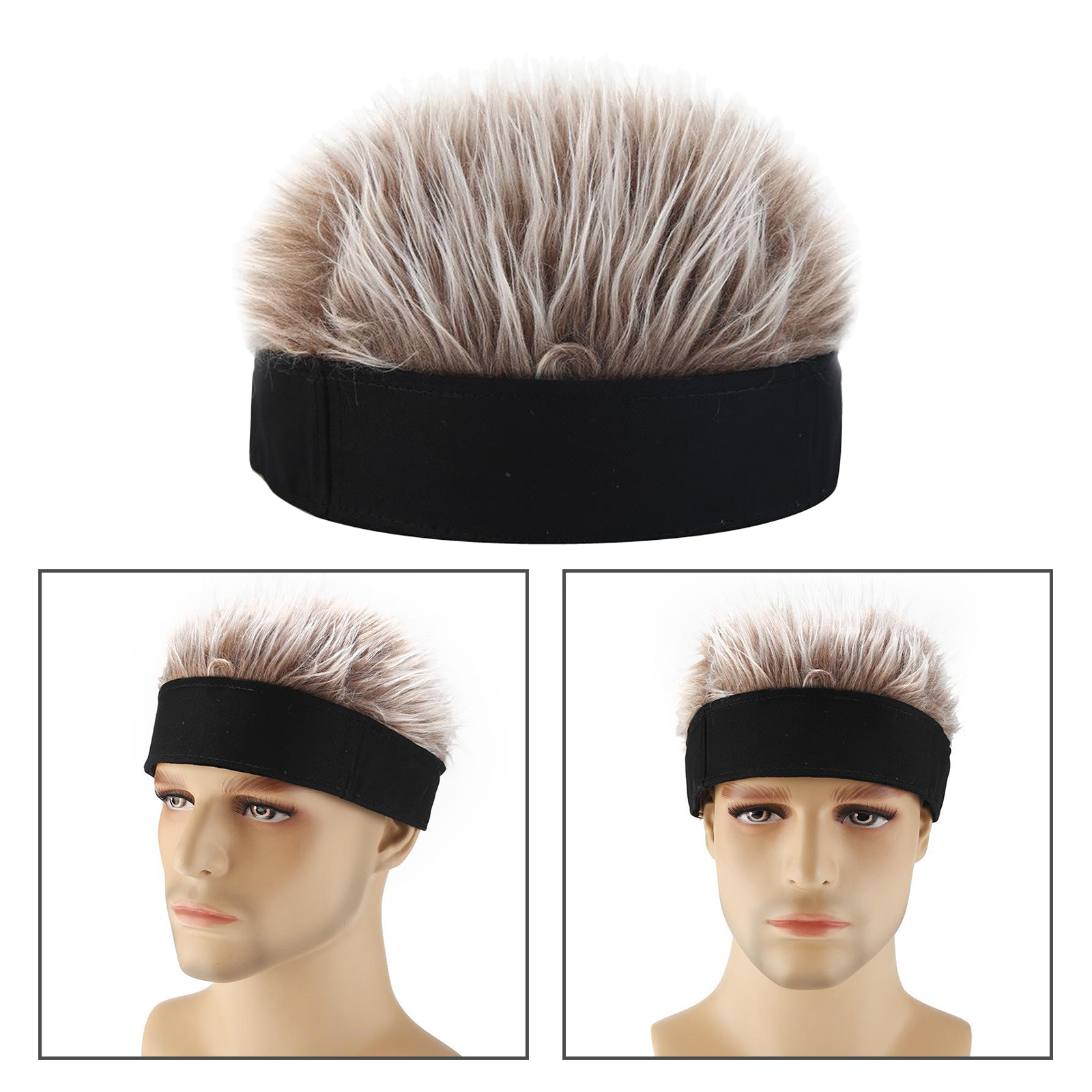 Unisex Men Women Sailor  Landlord Hat Roll Up Retro Brimless False Hair 