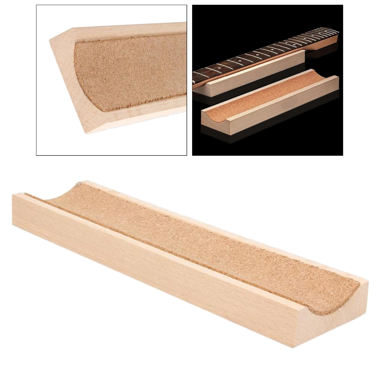 Solid Wood Long Neck Rest Protective Luthier Tool for Guitar String Repair