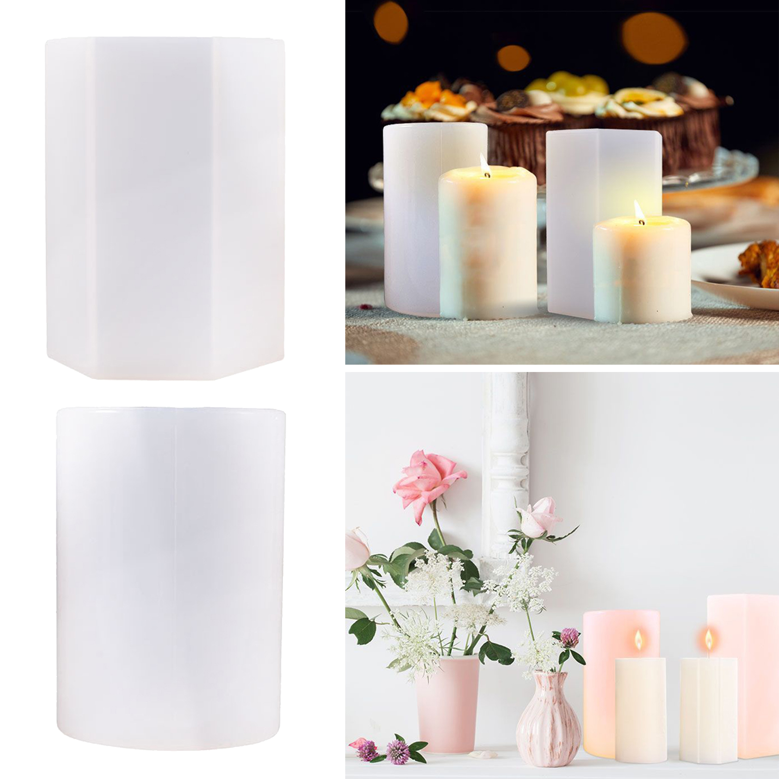 Silicone Candle Molds for Candle Making Handmade Scented Candles DIY Beeswax Resin Epoxy Candles Mould Craft Aroma Candle Tools