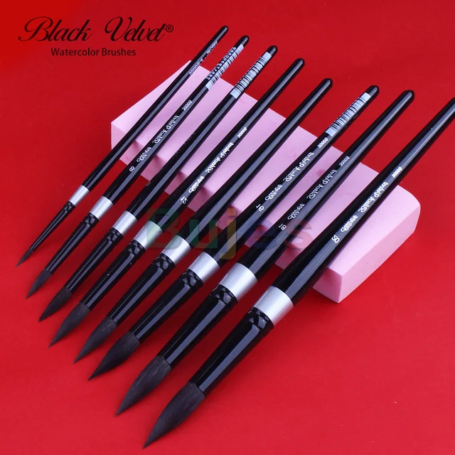 Silver Brush Limited 3000S 3007S,Full Size,Black Velvet Round