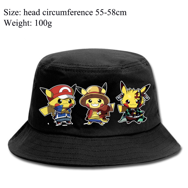 Pikachu Bucket Hat Men Women Hat Cute 