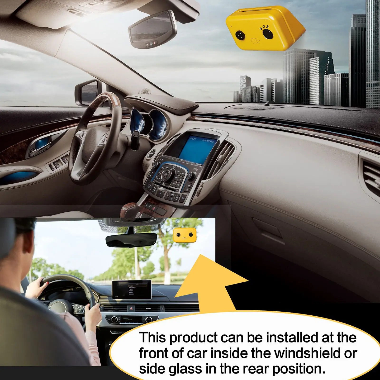 Kids Smart Car Alarm Universal Motion Sensor Type-C Chargeable or Solar 1200mAh Battery Siren for Self Defense Kids Elderly