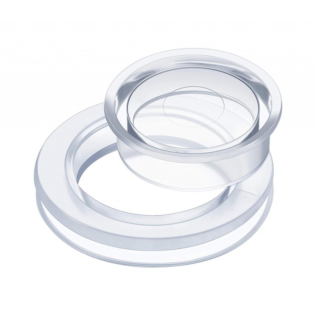 plastic umbrella hole ring and cap set clear round