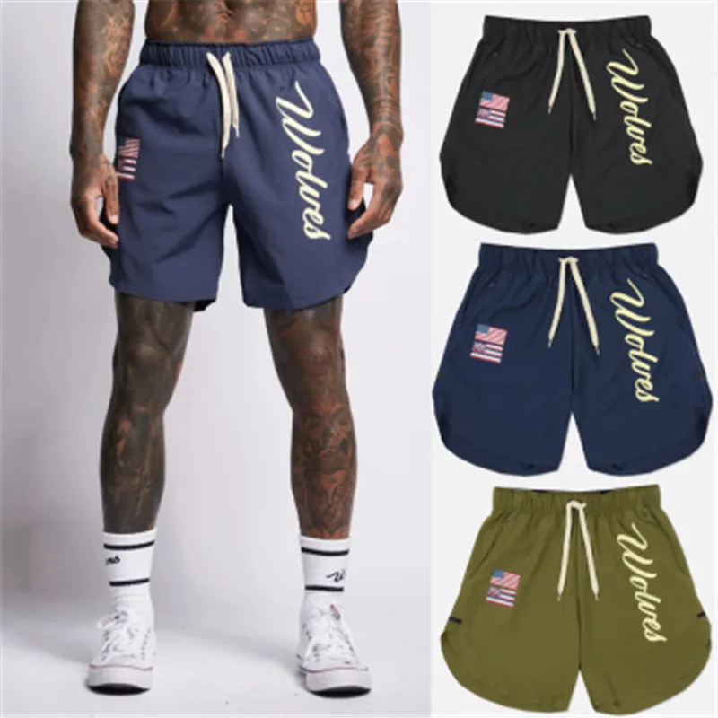 2021 Men Gyms Fashion Fitness Shorts Bodybuilding Pants Summer Quick-dry Cool Short Pants Male Casual Beach Sweatpants Brand black denim shorts