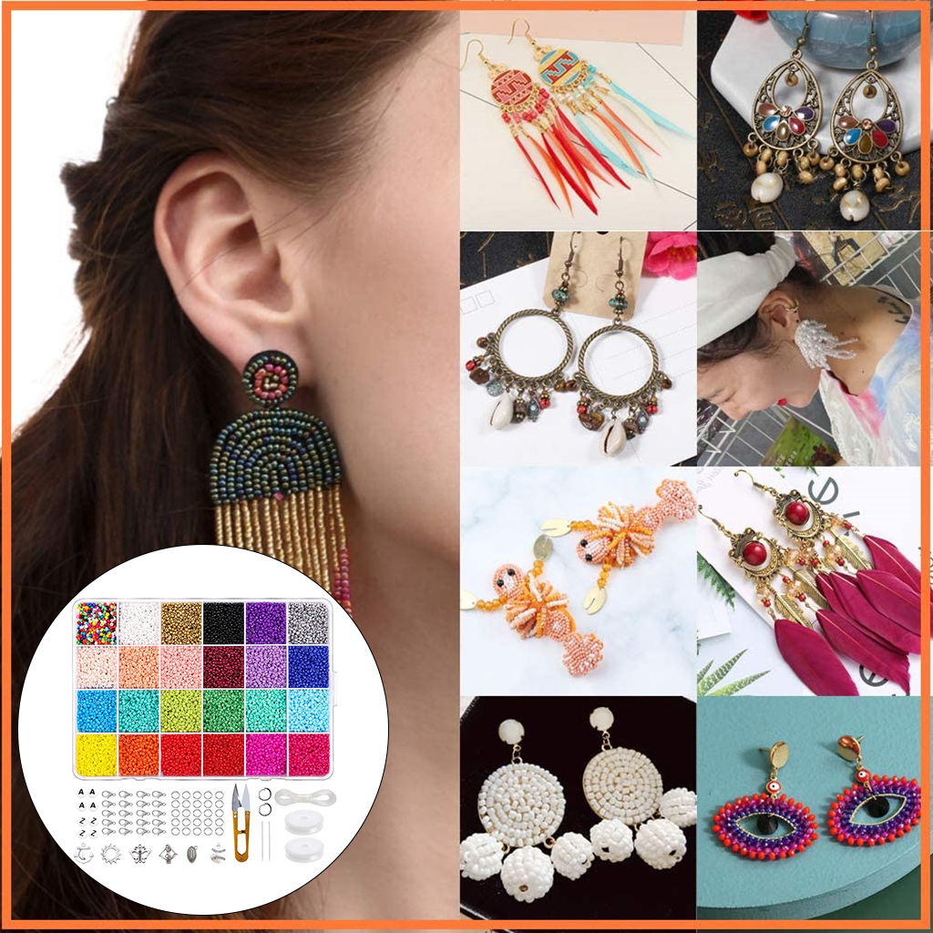 Glass Beads w/String Clasps Scissor DIY Bracelet Necklaces Crafting Jewelry Making Supplies