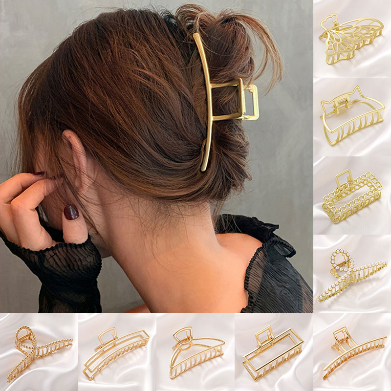 Best of Women Fashion Simple Gold Hair Claw Retro Hair Clips Barrette Headband Hairpin Hair Crab 2021 Trend Hair Accessories Reviews & Tips