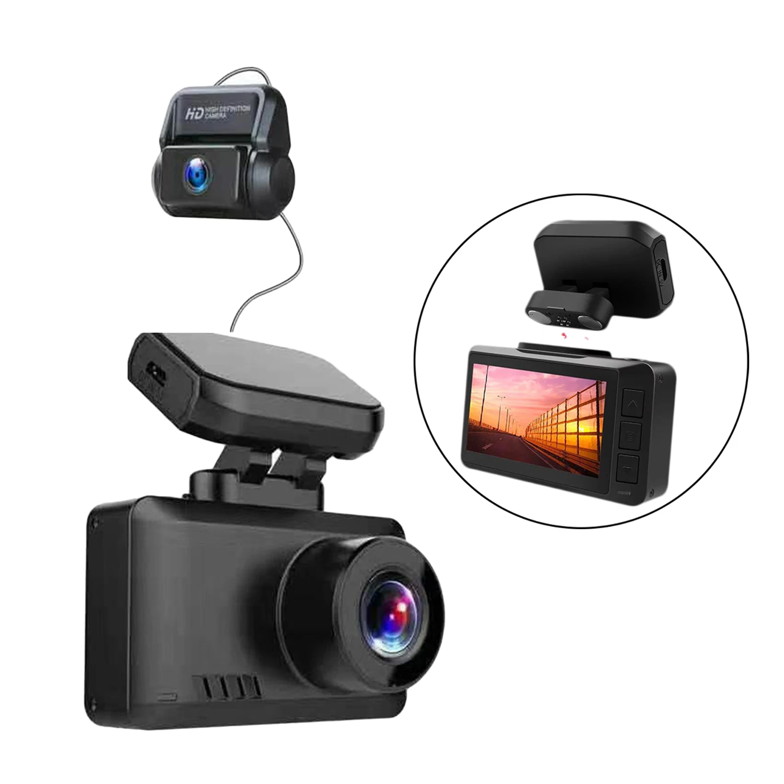 Car Camera Dual Dash Cam 4K+1080P Front Rear WiFi & GPS Video Recorder Dashboard Camera Loop Recording